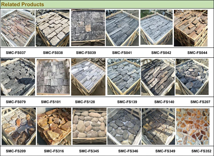 Natural Flagstone Mat Mesh Stone Tiles