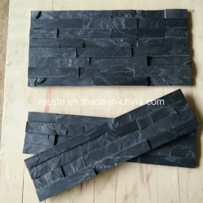 Натуральный черный шифер стеновой панели из камня для украшения